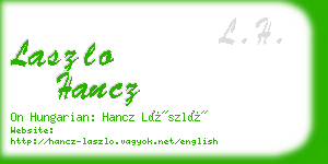 laszlo hancz business card